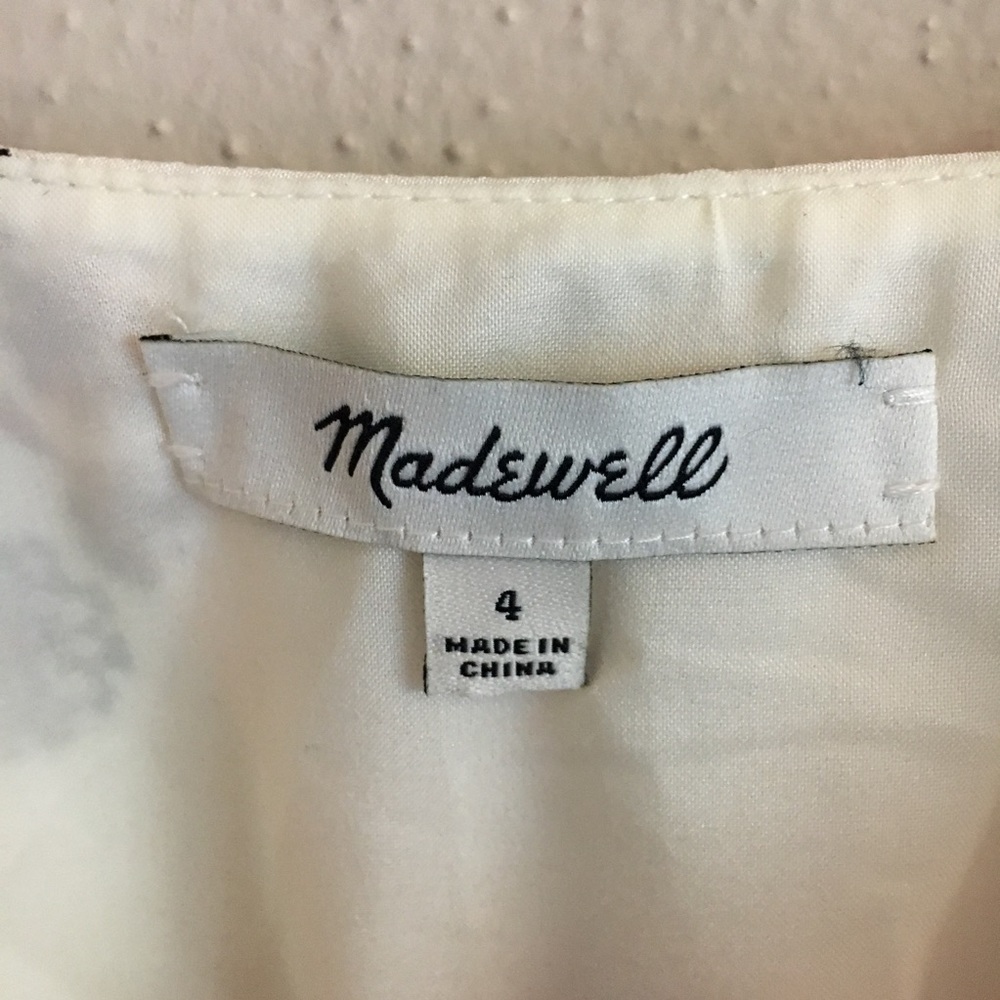 Madewell Ivory Silk Sandstar Vine Floral Dress - Picture 6 of 8